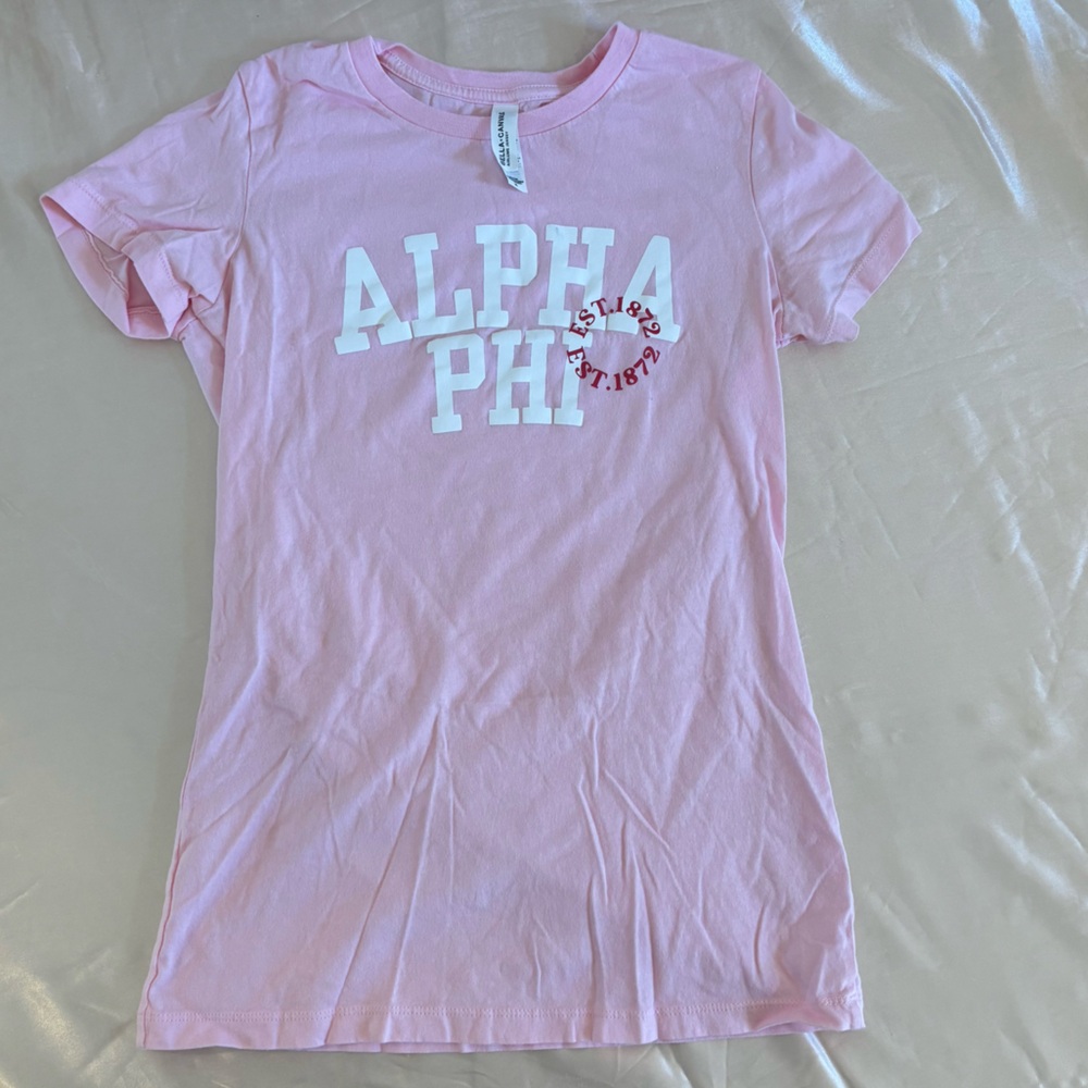 Sorority Alpha Phi Bella Canvas Light Pink Tshirt Sz M APhi